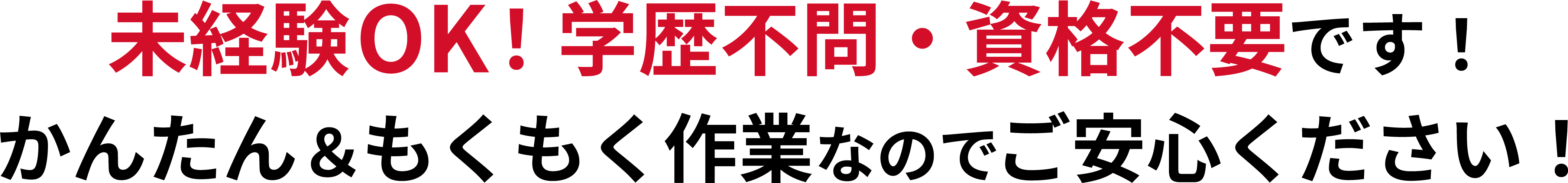 未経験OK!学歴不問・資格不要です!かんたん&もくもく作業なのでご安心ください